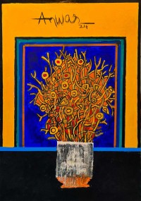 Anwar Maqsood, 24 x 36 Inch, Acrylic on Canvas, Calligraphy Painting, AC-AWM-102